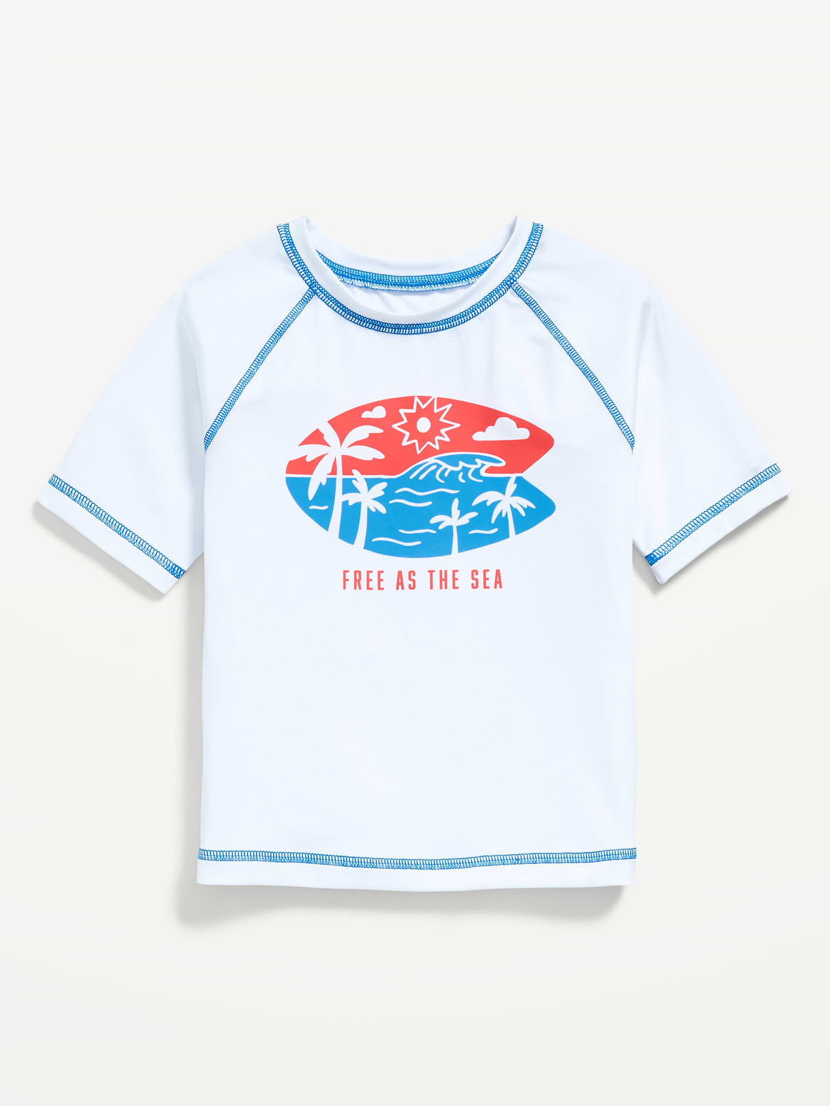 Image number 1 showing, Short-Sleeve Graphic Rashguard Swim Top for Toddler Boys