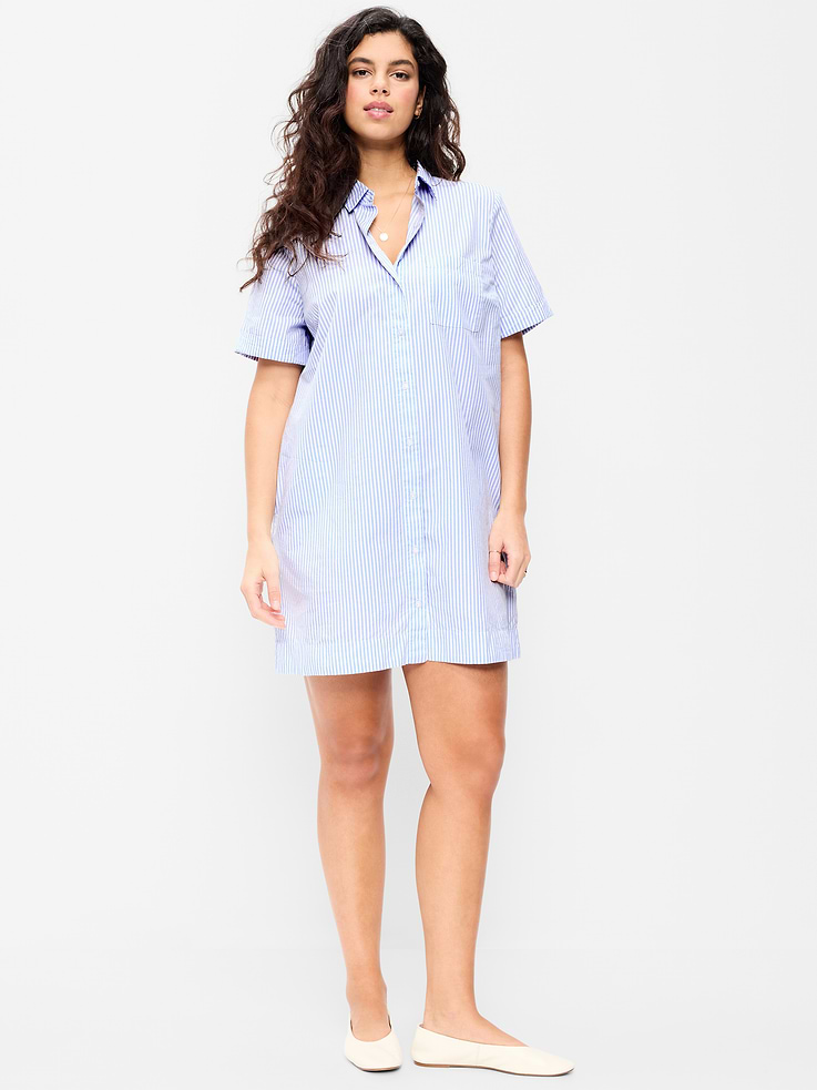 Image number 7 showing, Button-Down Mini Shirt Dress