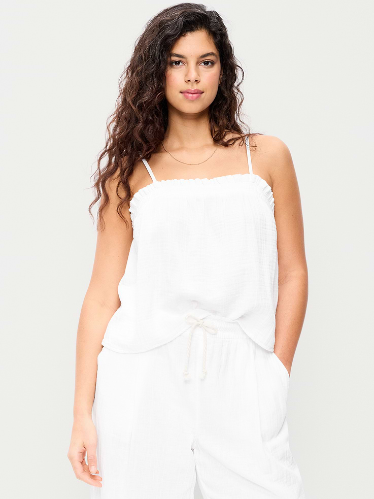Image number 4 showing, Crinkle Gauze Tank Top