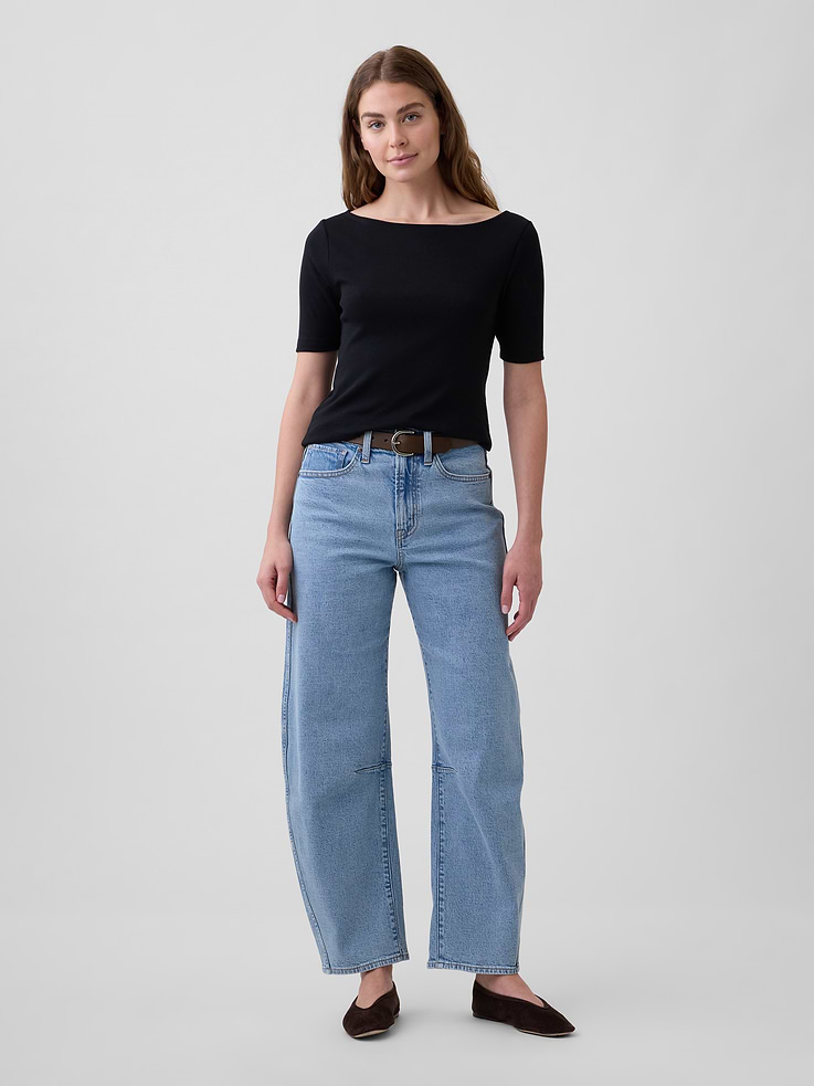 Image number 3 showing, Modern Ribbed Boatneck T-Shirt