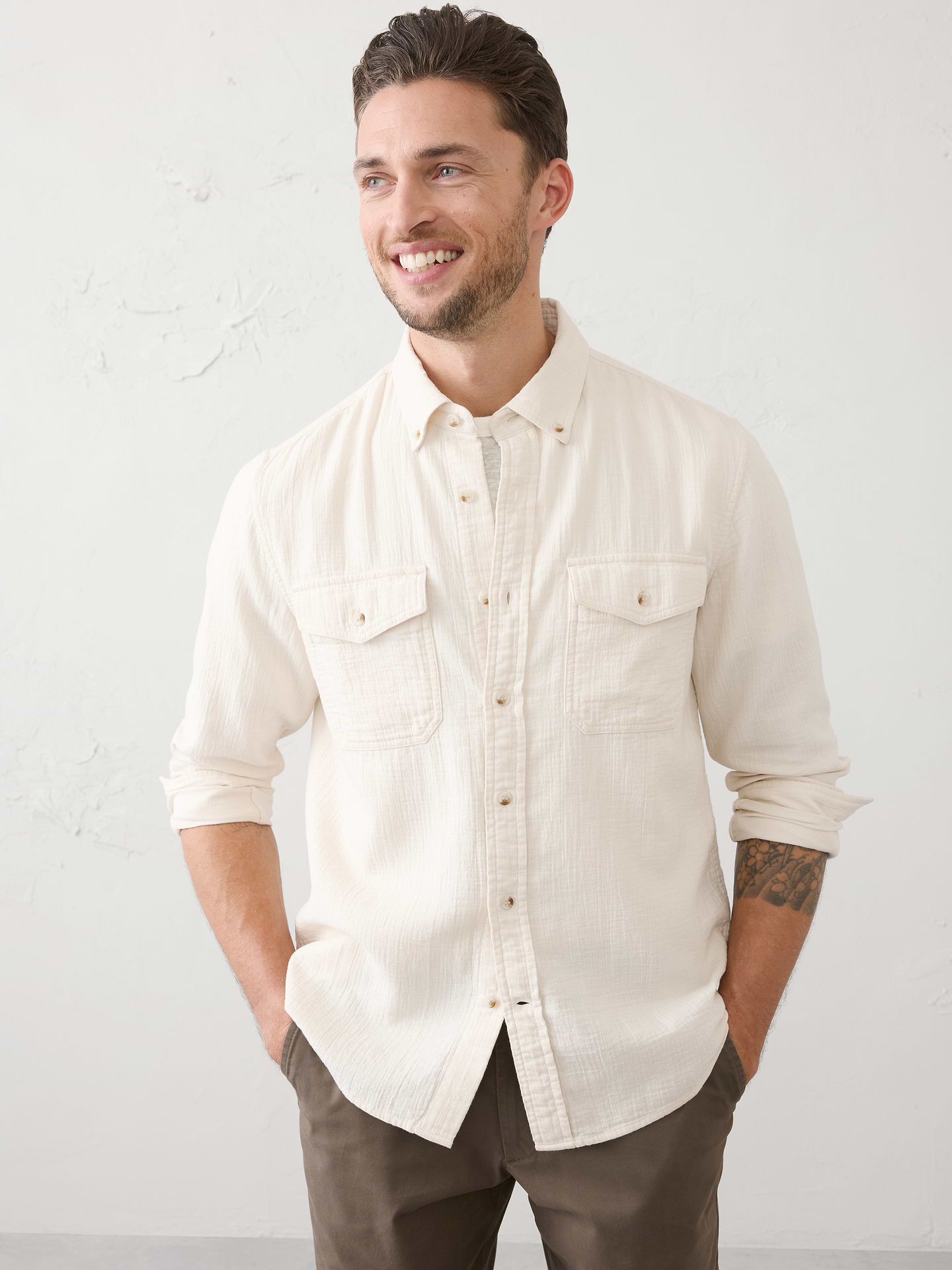 Image number 1 showing, Standard-Fit Double Weave Shirt