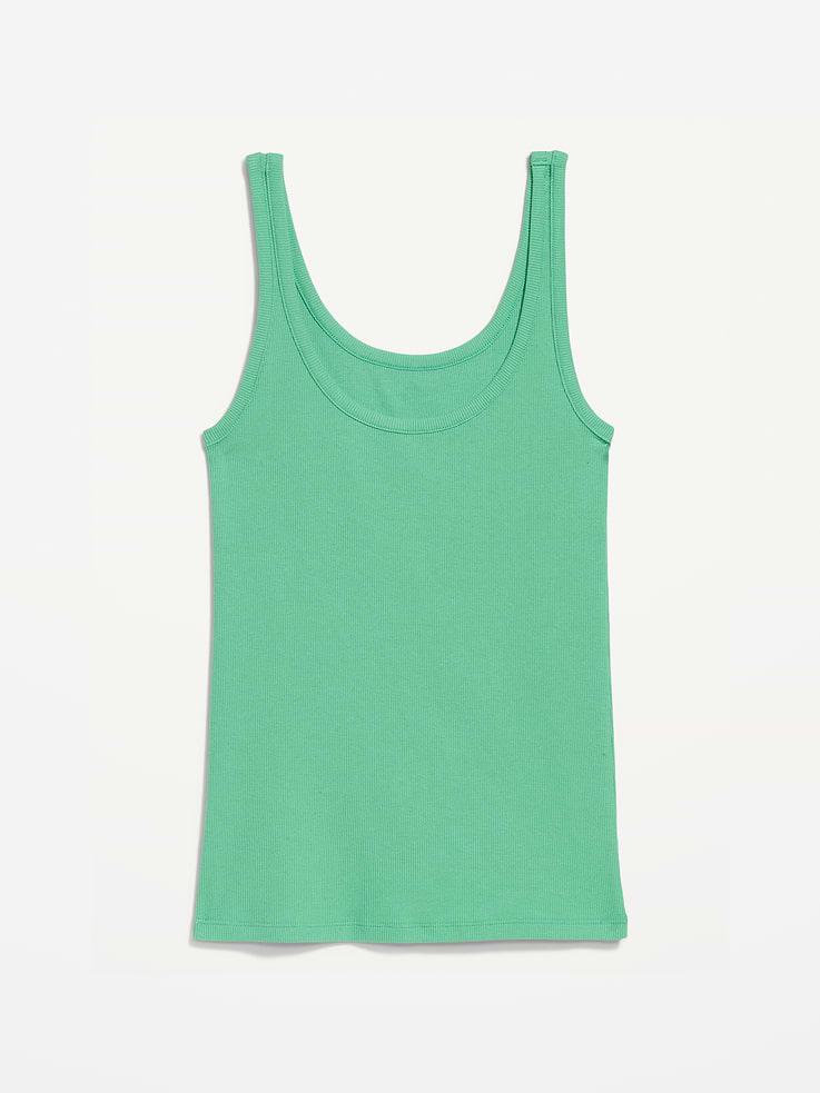 Image number 4 showing, First-Layer Ribbed Scoop-Neck Tank Top