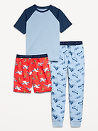 Image number 1 showing, 3-Piece Jersey-Knit Pajama Set for Boys