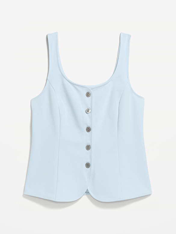 Sleeveless Button-Down Top