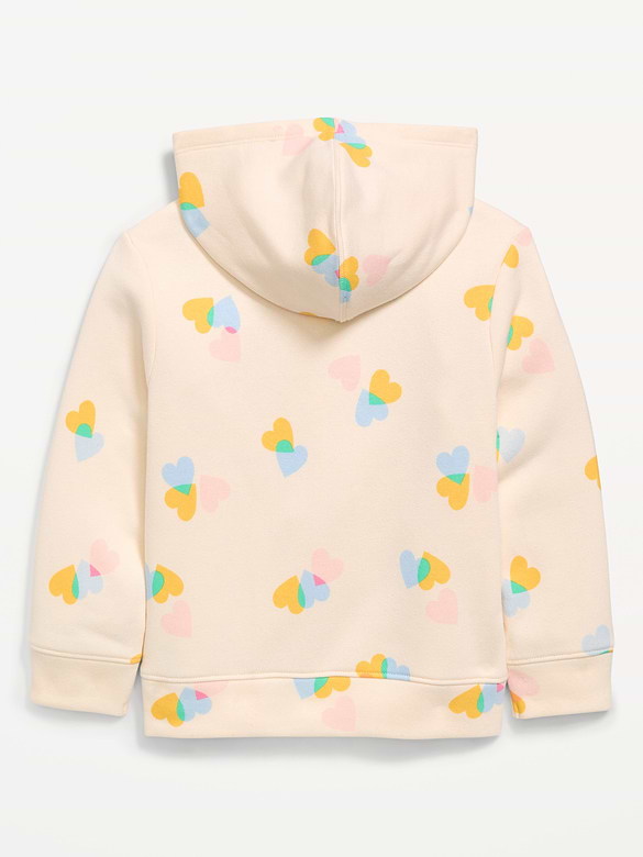 Printed Logo-Graphic Zip Hoodie for Toddler Girls