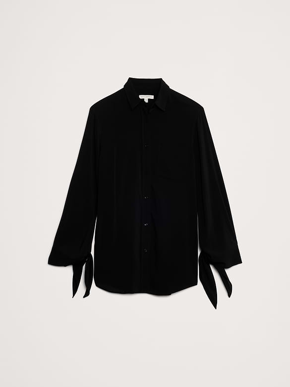 Georgette Tie-Cuff Shirt