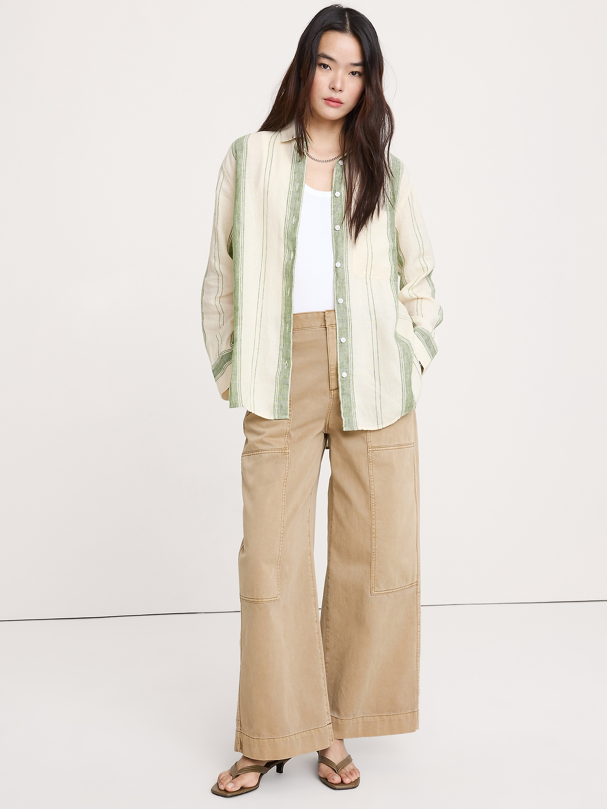 The Oversized Linen Shirt | Banana Republic