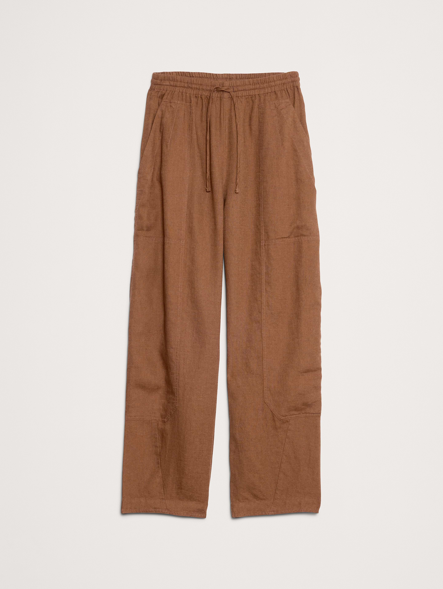 Image number 8 showing, Barrel-Leg Linen Pull-On Pant