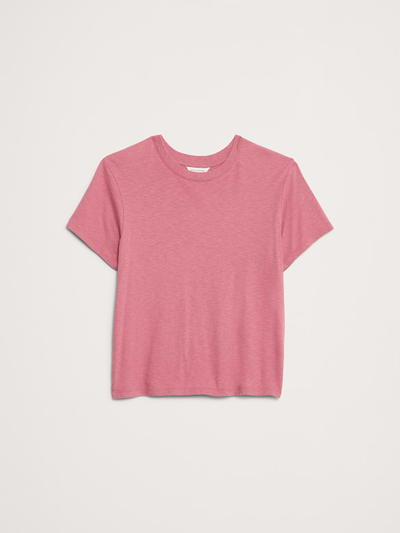 T-shirt ras du cou en coton flammé