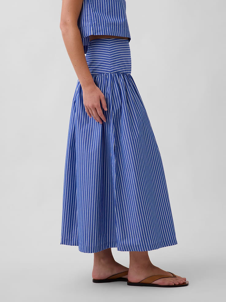 Image number 3 showing, Poplin Drop-Waist Maxi Skirt