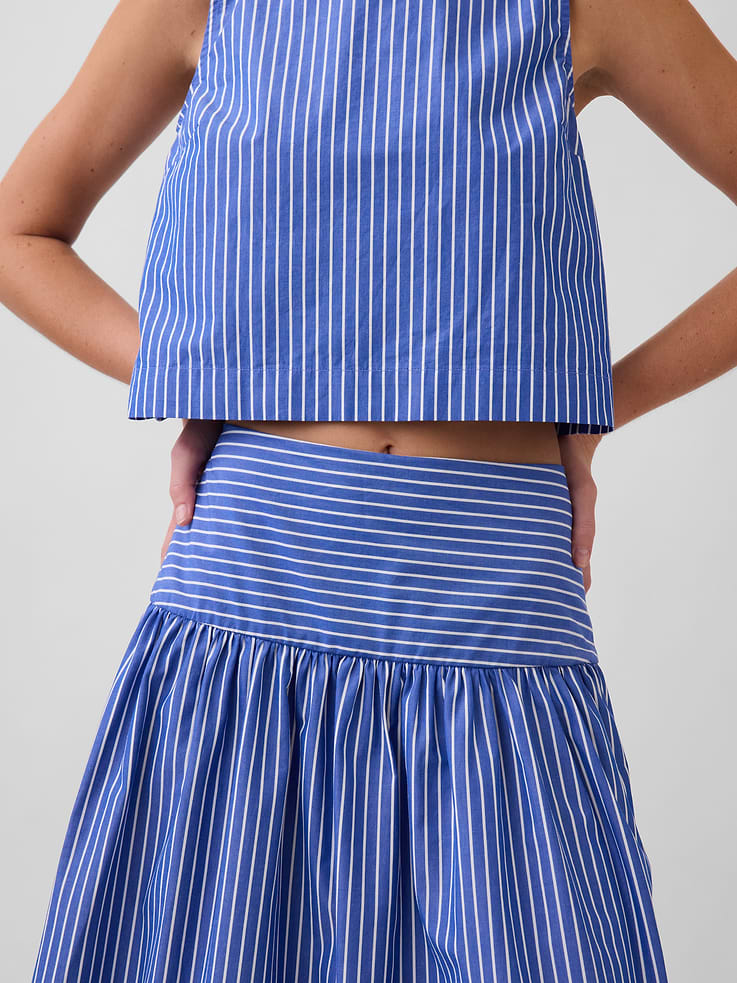 Image number 4 showing, Poplin Drop-Waist Maxi Skirt