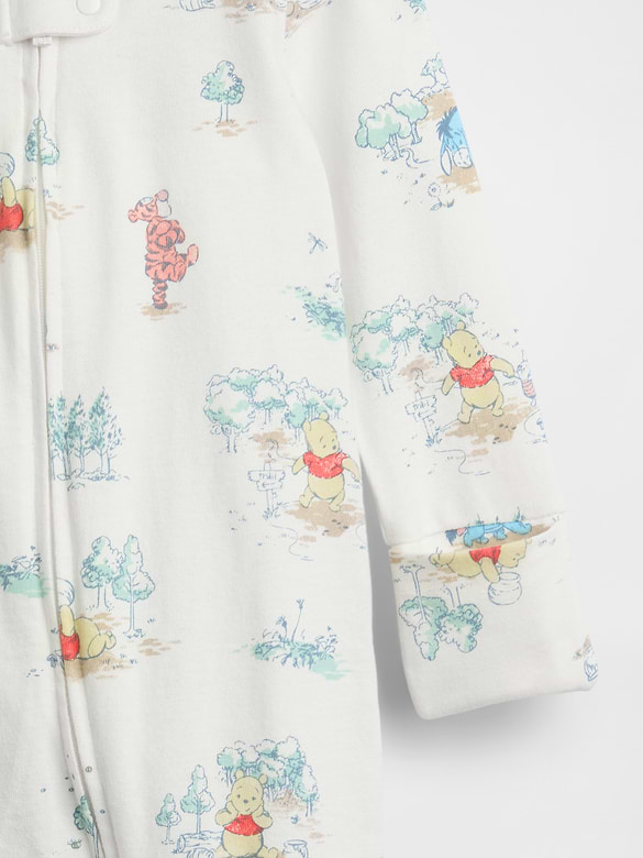 Baby Winnie The Pooh Organic Cotton Footed One-Piece