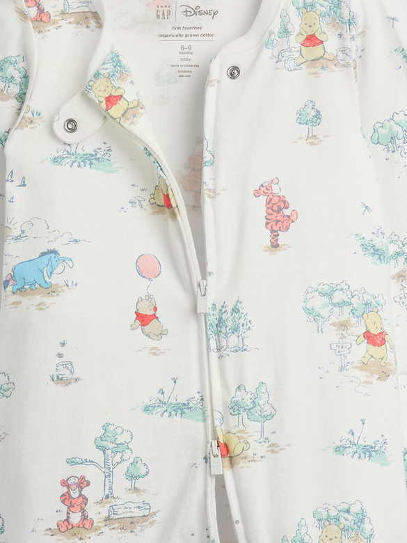 Baby Winnie The Pooh Organic Cotton Footed One-Piece