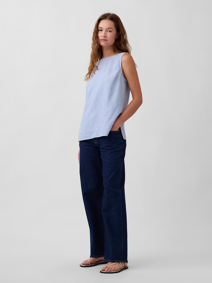 Image number 2 showing, Linen-Blend Shell Tank Top