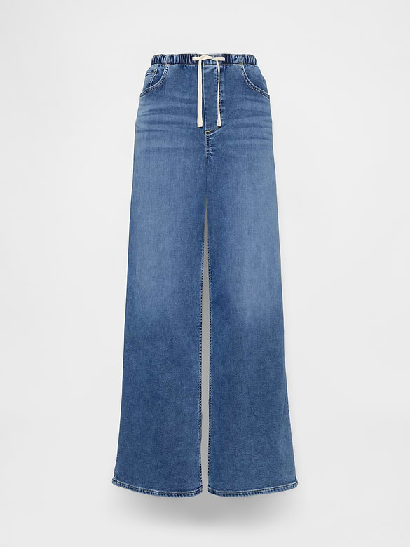 Mid Rise Knit Easy Baggy Jeans