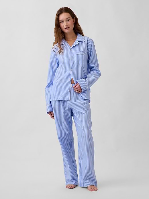 Poplin PJ Pants - Blue & white stripe by Gap