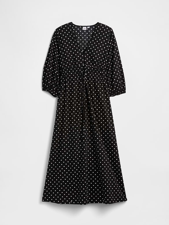 V-Neck Tie-Front Maxi Dress