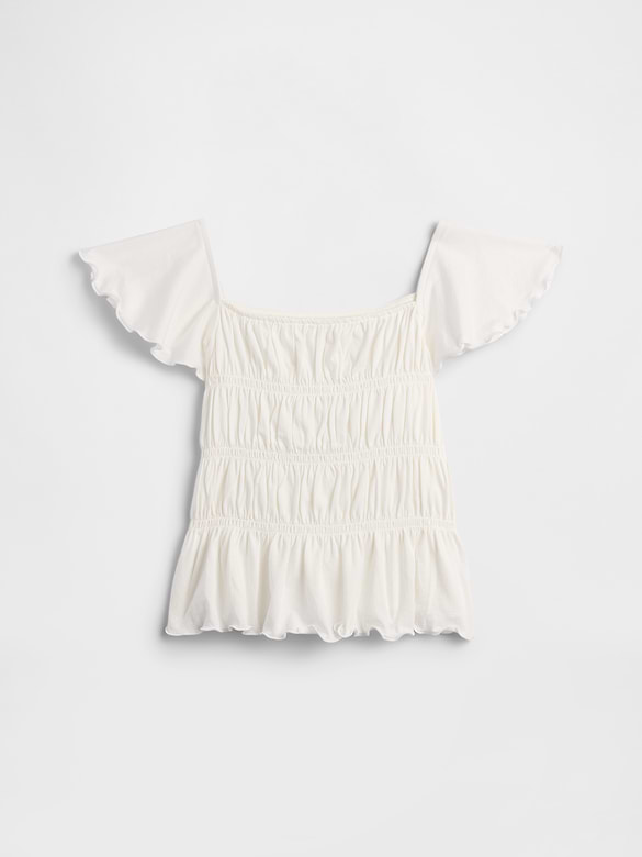 Kids Smocked Flutter Sleeve Top