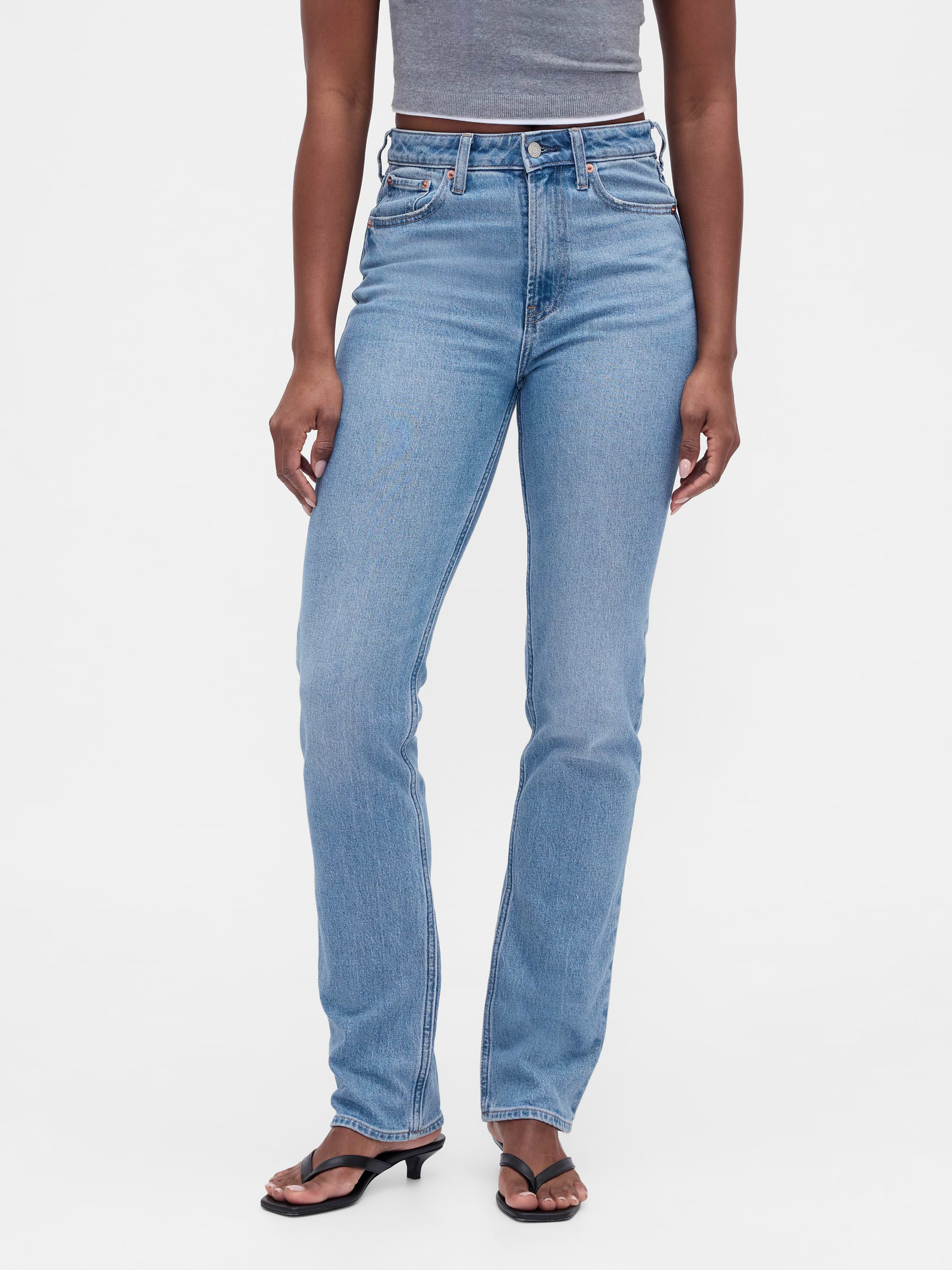 Image 2 of 6, Curvy High Rise '90s Slim Straight Jeans