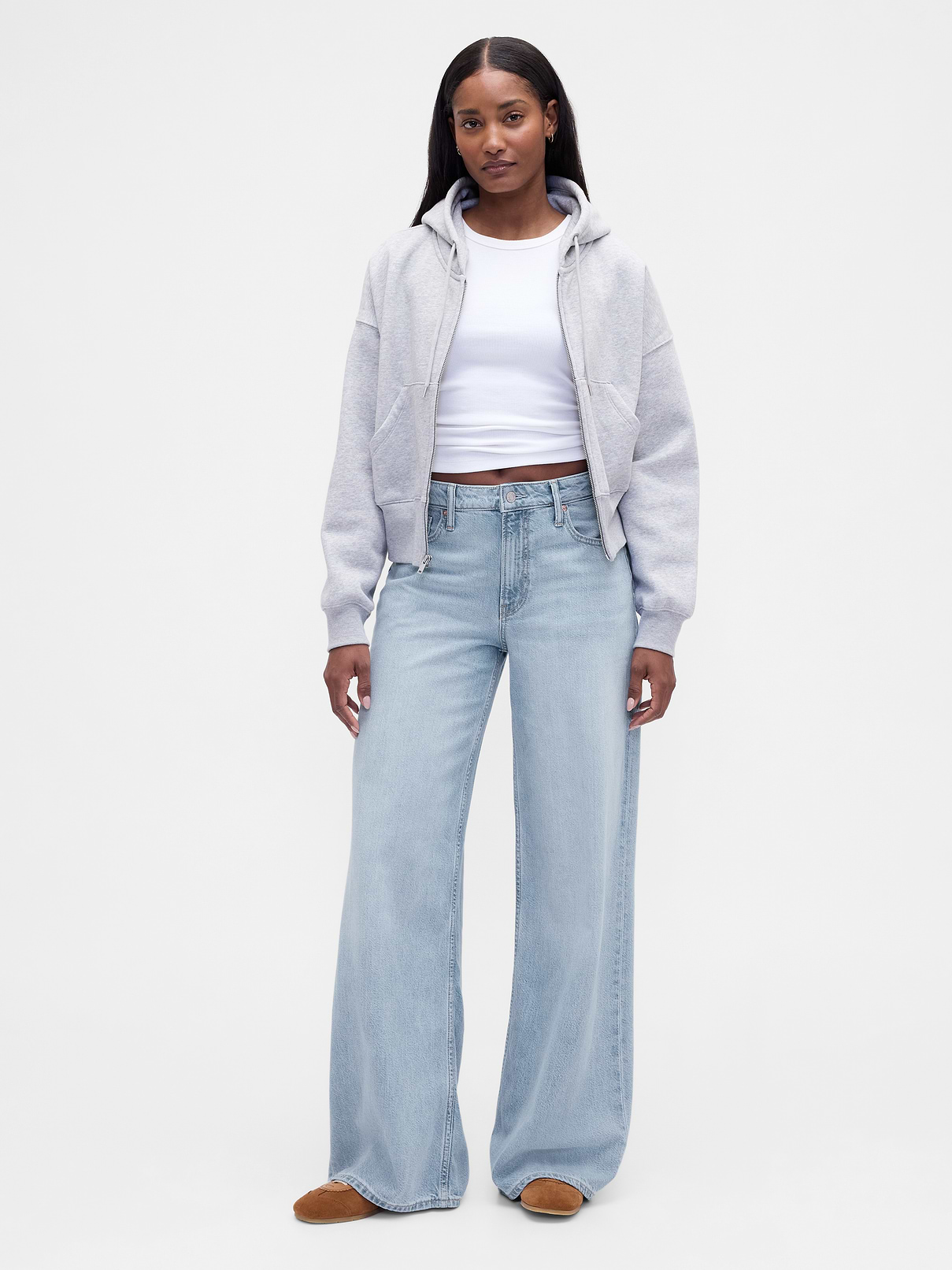 Curvy Mid Rise UltraSoft Baggy Jeans