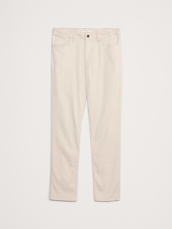 Pantalon Voyageur étroit en lin et coton