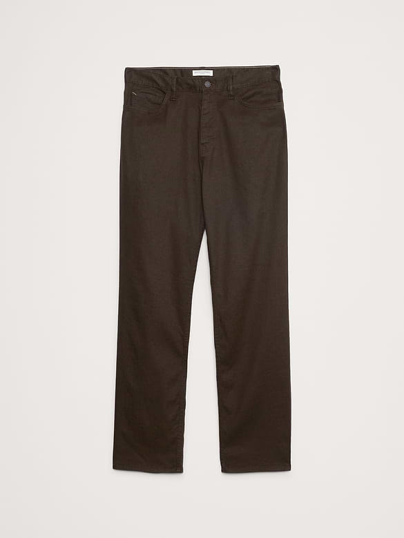 Straight Linen-Cotton Traveler Pant
