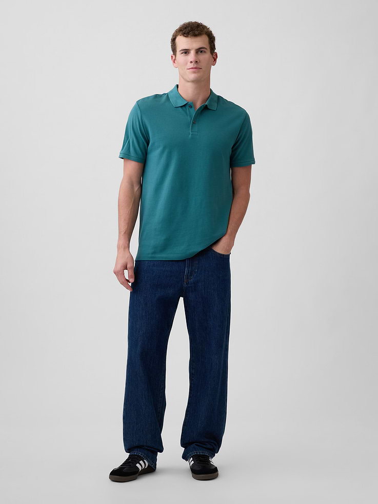 Image 3 of 5, Stretch Pique Polo Shirt
