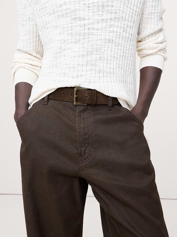 Burnished Nubuck Leather Belt
