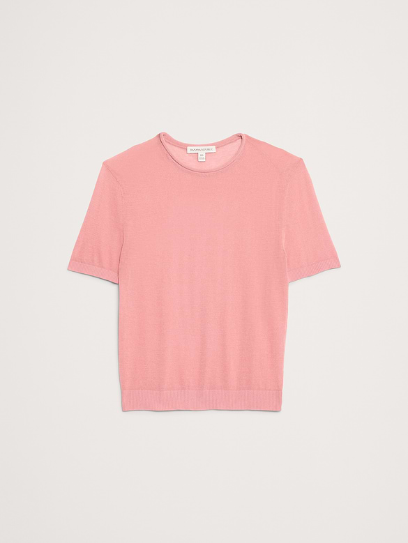 Sheer Ultra-Fine Cotton Sweater Tee
