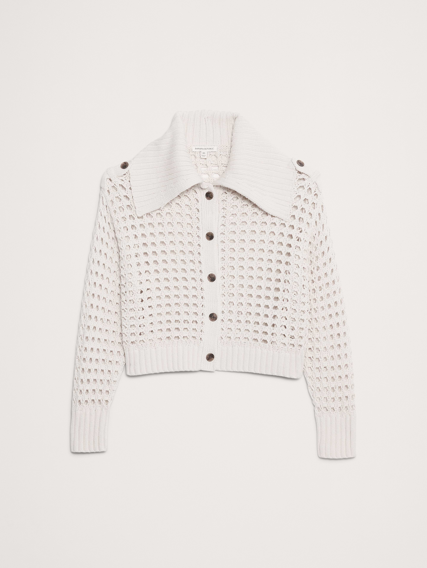 Image number 3 showing, Cotton Open-Stitch Cardigan