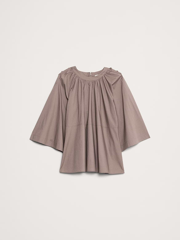 Cotton Poplin Convertible Trapeze Top