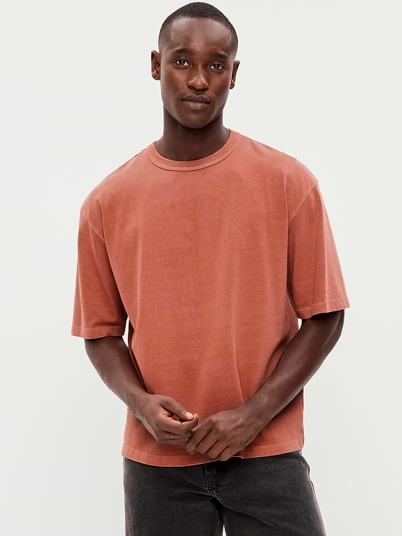 T-shirt court en tissu épais teint en plongée