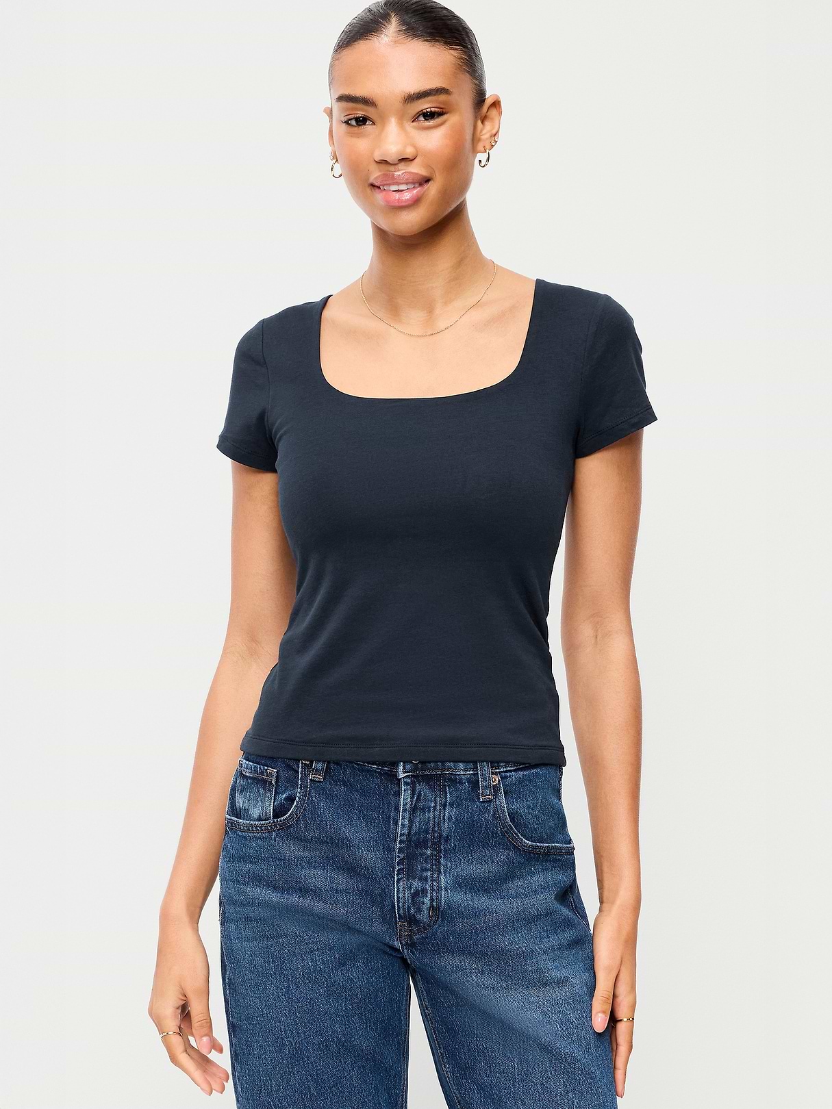 トップス heve Ladybug Tops navy Hug Double-Layer Scoop-Neck Top | Old Navy