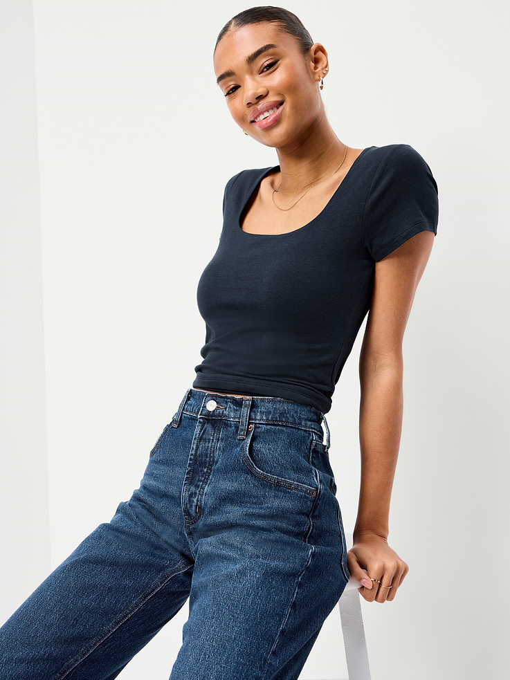 Image number 3 showing, Hug Double-Layer Scoop-Neck Top