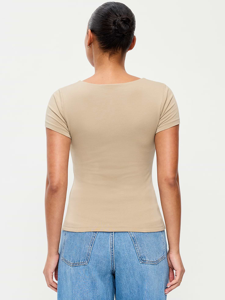 Image number 2 showing, Hug Double-Layer Scoop-Neck Top
