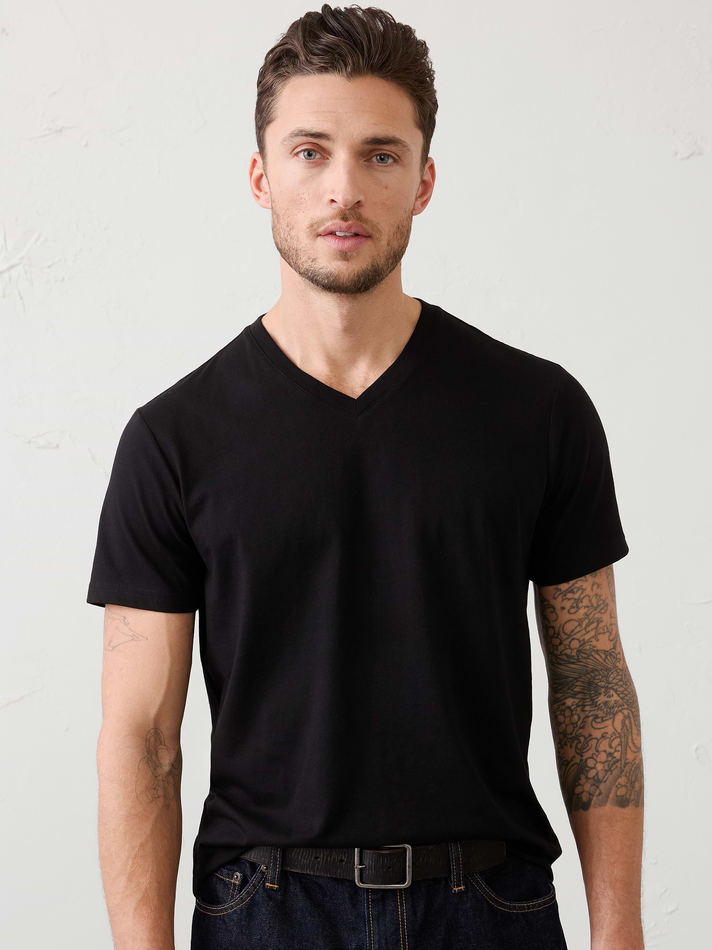 Image number 1 showing, Standard-Fit Premium Wash V-Neck Shirt