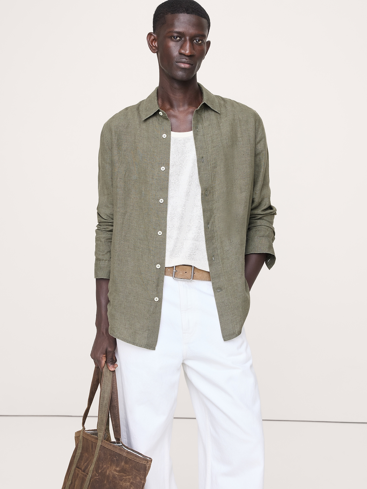 BANANA REPUBLIC linen shirt リネン Size XL Slim-Fit Linen Shirt | Banana Republic