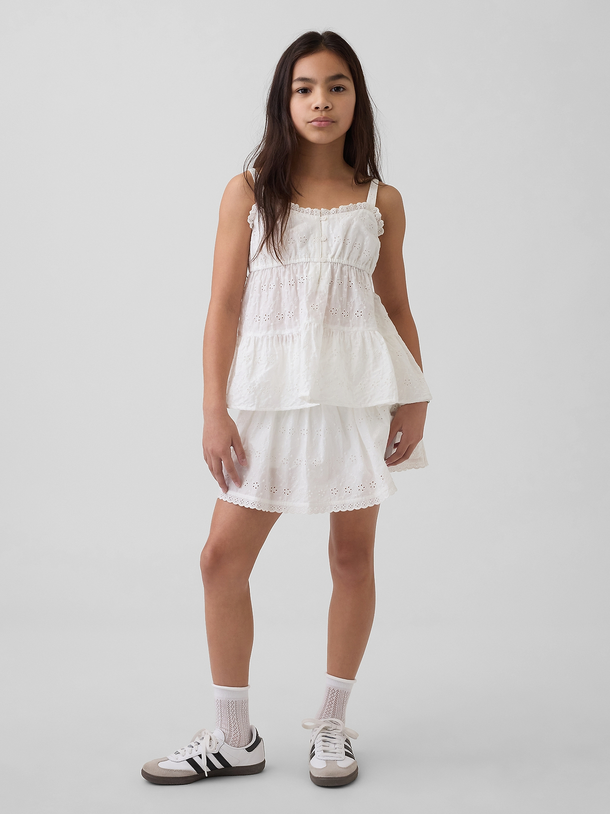 Kids Tiered Eyelet Tank Top | Gap
