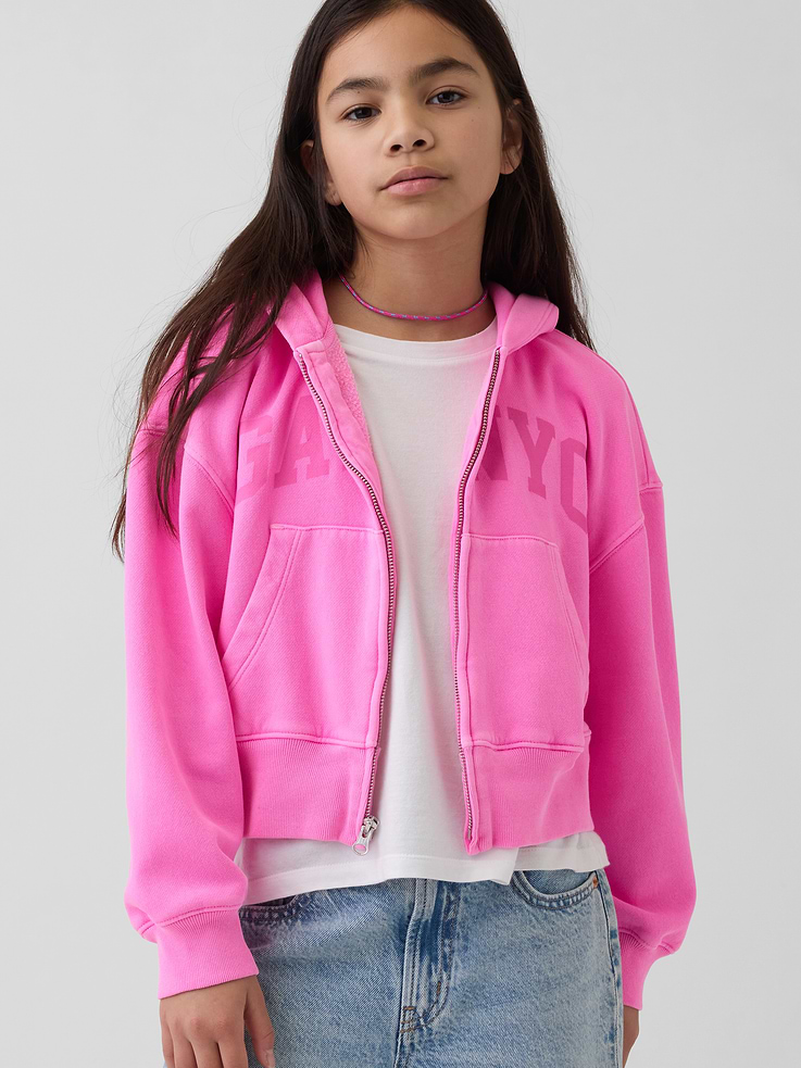 Image number 1 showing, Kids VintageSoft Oversized Logo Zip Hoodie