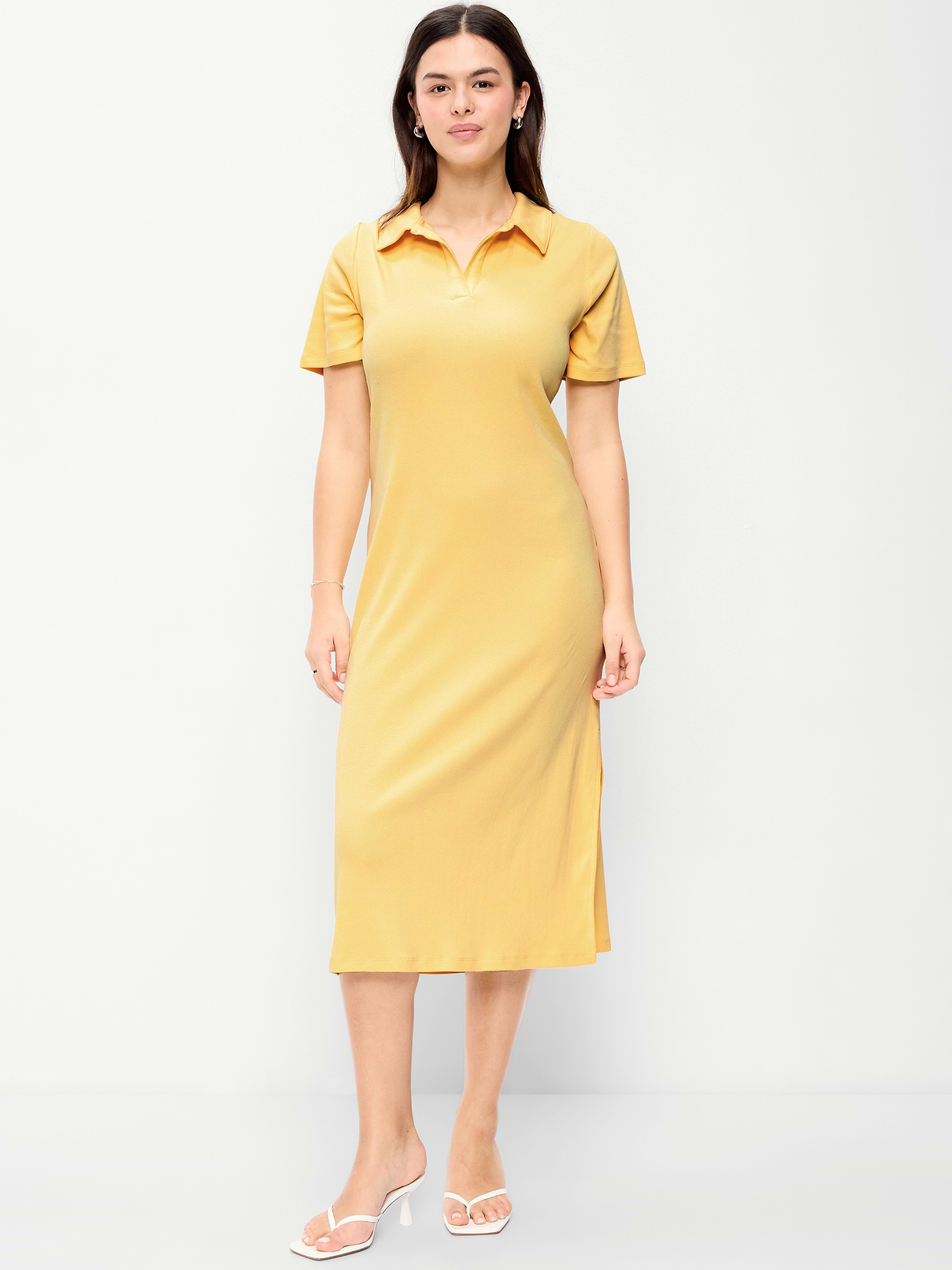 yellow collared dress Cut Out Maxi with Sailor Collar- 2 adding a touch of timeless elegance to your look Jazz Pintuck Midi Dress -