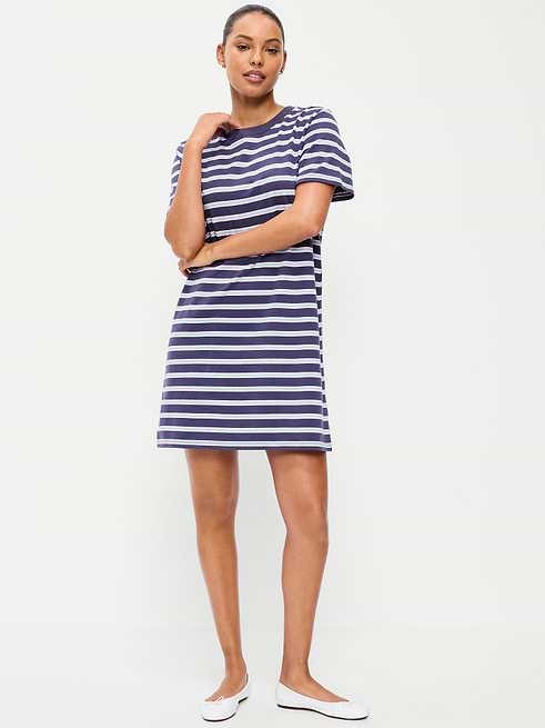 blue t shirt dress Basic Story Bodycon Tee M and comfortable Organic Cotton Knitted Tee Shirt