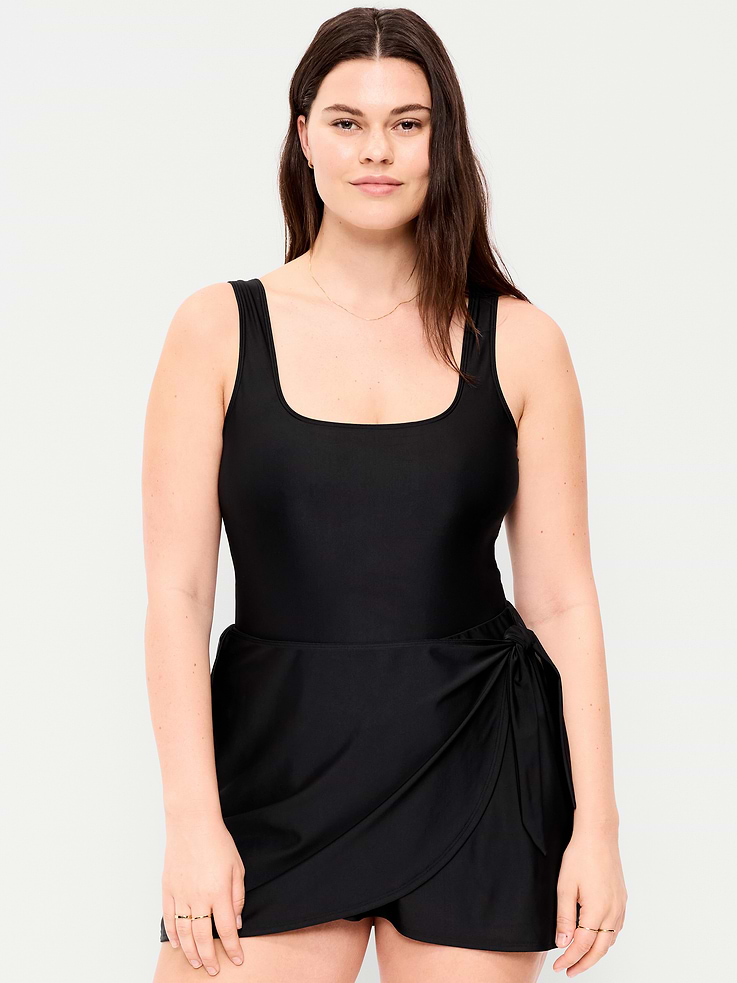 Image number 4 showing, Matte Side-Tie Swim Dress