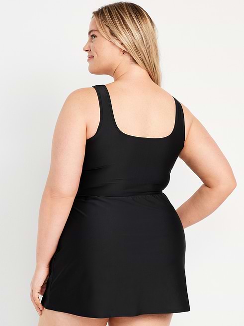 old lady swim dress Matte Side-Tie beach seniors 70 year old woman bathing suit