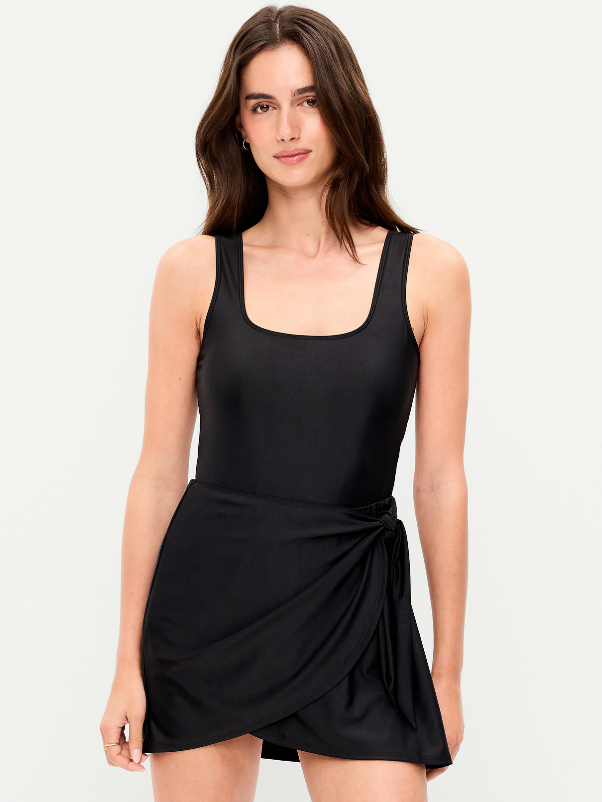Matte Side-Tie Swim Dress