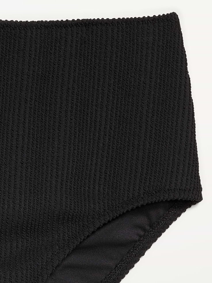 Image number 9 showing, High-Waisted Ribbed Bikini Swim Bottoms