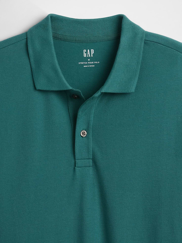 Image 4 of 5, Stretch Pique Polo Shirt
