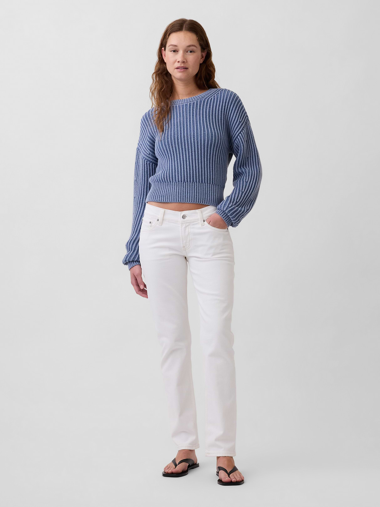 Low Rise '90s Slim Straight Jeans - Fresh white by Gap