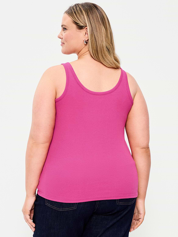 Image number 7 showing, First-Layer Ribbed Scoop-Neck Tank Top