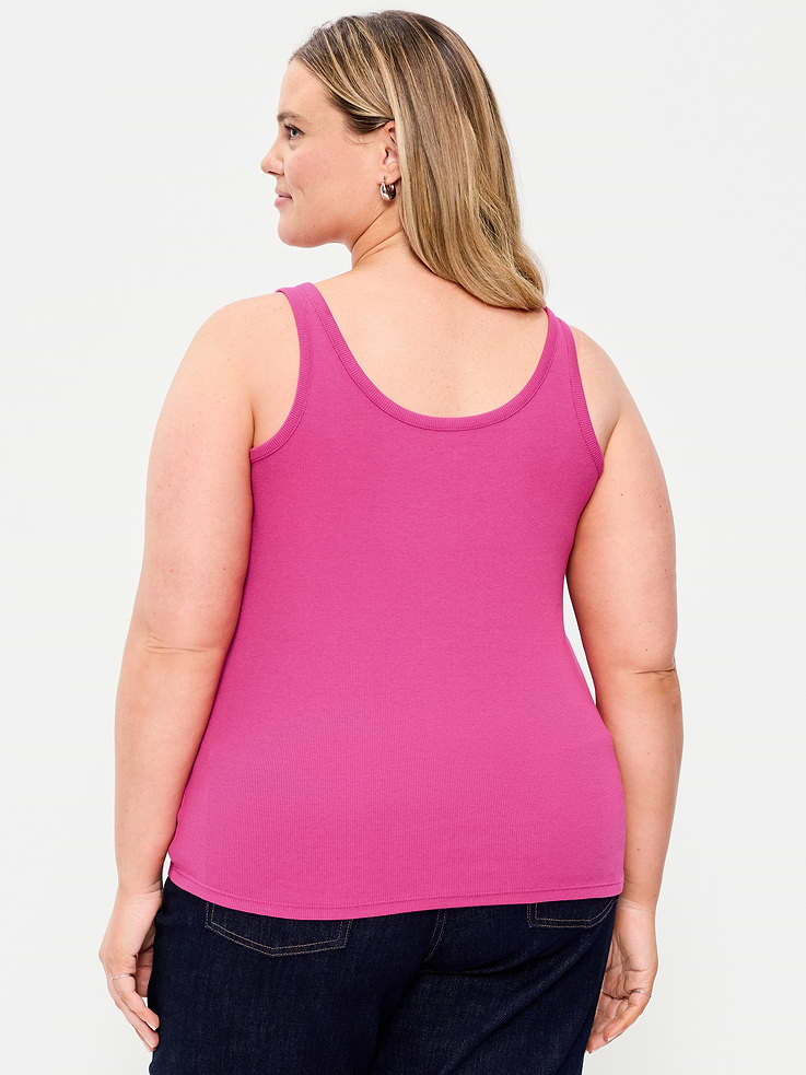 Image number 7 showing, First-Layer Ribbed Scoop-Neck Tank Top