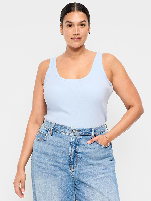 Camisole Première couche côtelée à encolure dégagée